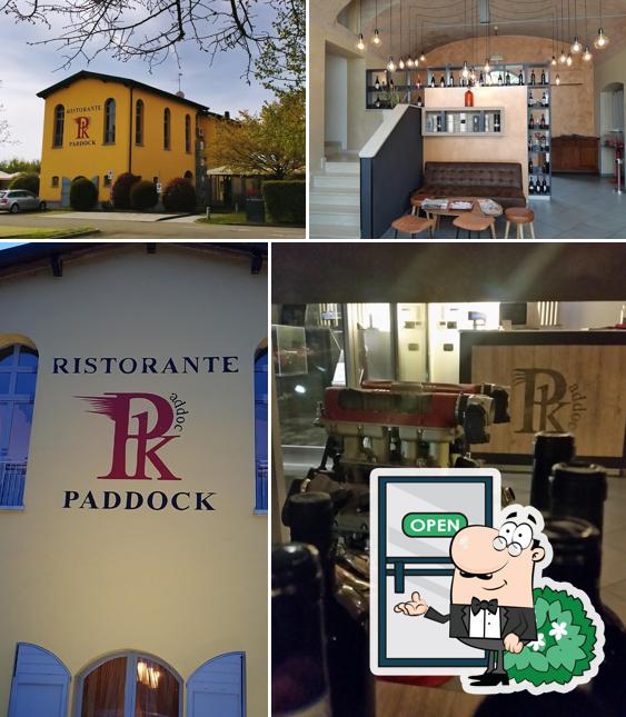 Puoi goderti l'aria fresca da seduto all'esterno di Ristorante Paddock