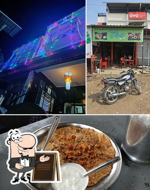 This is the image depicting exterior and food at Vrundavan Hotel