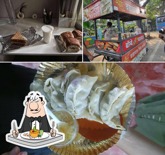 The image of food and interior at Sai Vada Pav Centre