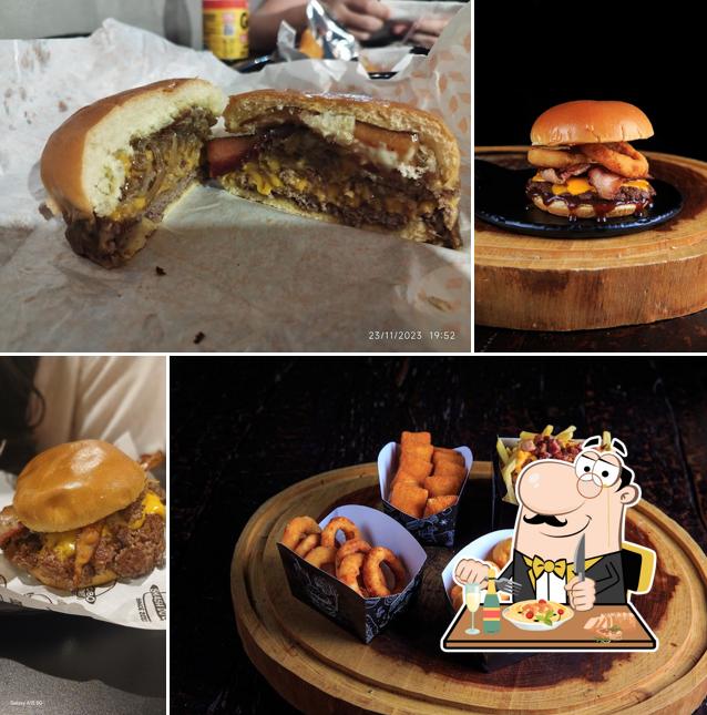 Sanduíche de carne de porco desfiada em Smash do Cabo Hamburgueria