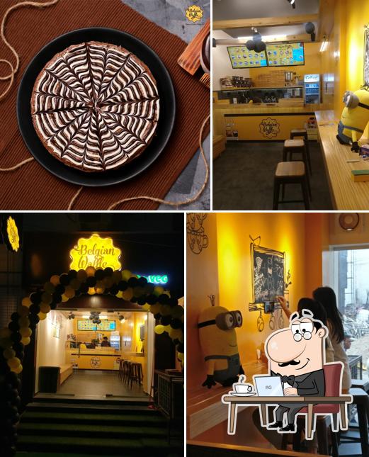 Take a seat at one of the tables at The Belgian Waffle Co