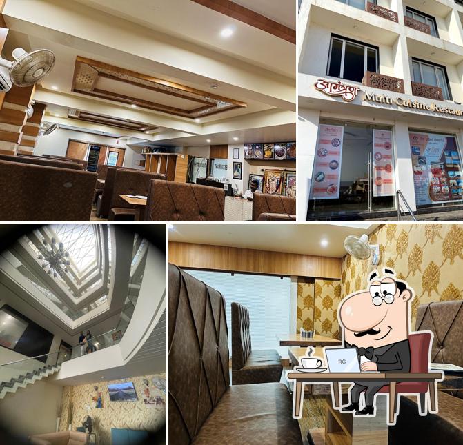 The interior of Aamantran restaurant