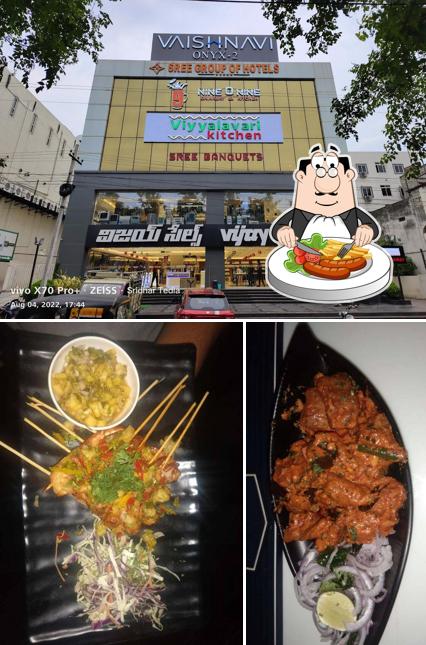 The image of food and exterior at Nine O Nine