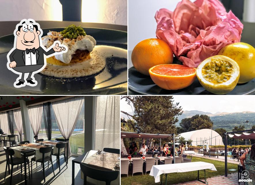 La interni e cibo del ristorante