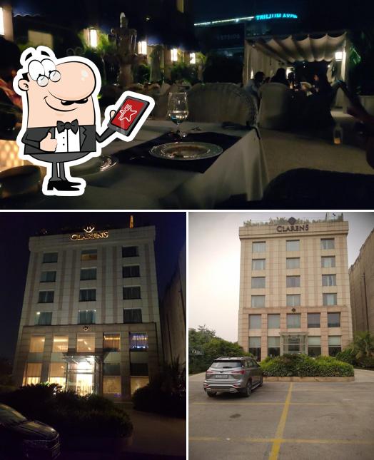 The restaurant's exterior and beverage