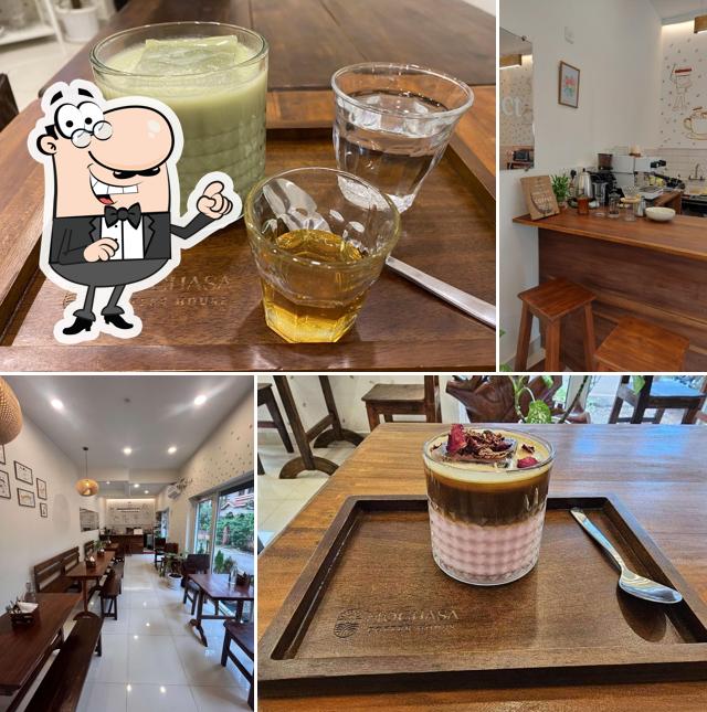 Take a seat at one of the tables at Mochasa Coffee House