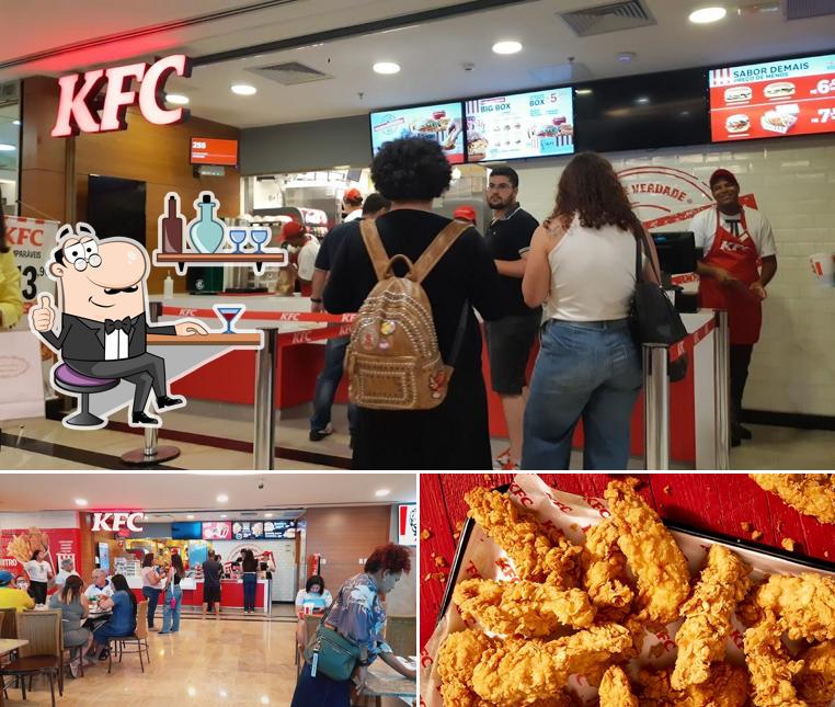 A imagem do KFC’s interior e comida