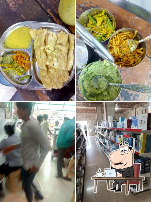 The picture of interior and food at Gautam Sweets