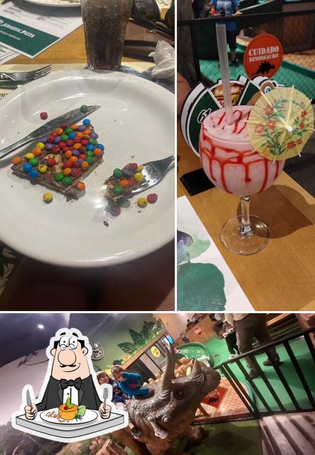 Platos en Jurassic Pizza