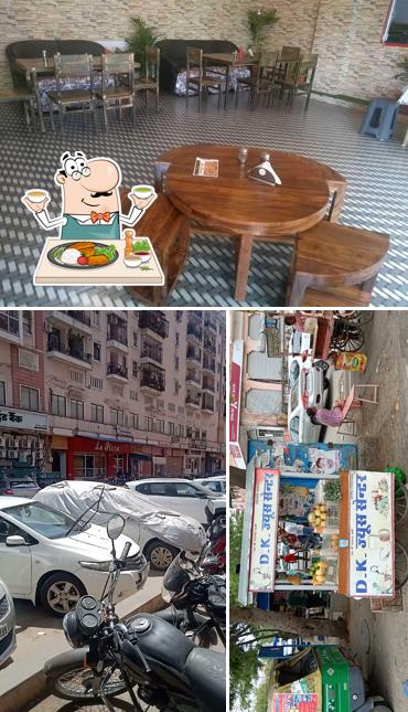 This is the picture showing food and interior at La pizza