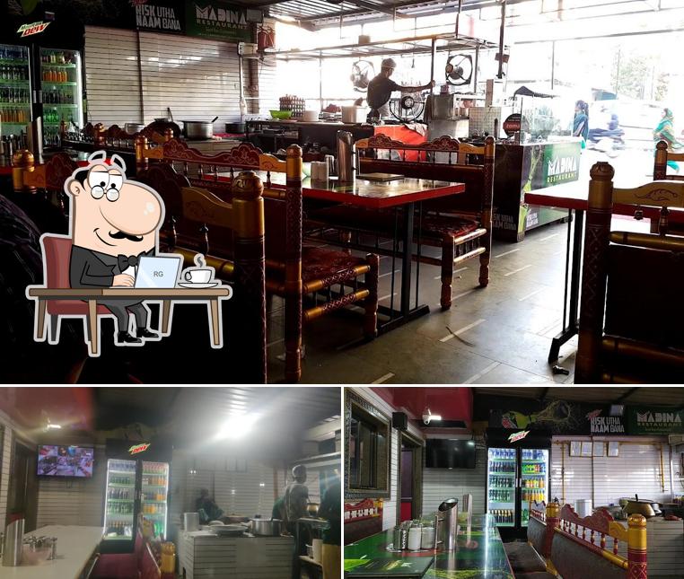 The interior of Madina Restaurant
