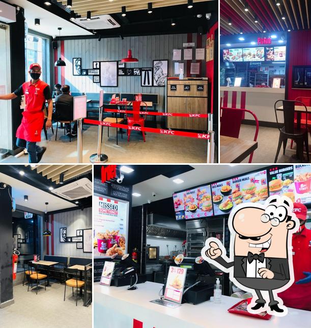 Take a seat at one of the tables at KFC