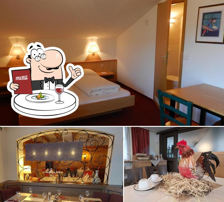 Dai un’occhiata alla immagine che presenta la cibo e interni di Hotel Garni Mittenwald Flumserberg Tannenheim