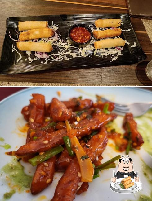Spring rolls at THE SPICE STORY Best Vegetarian Family Restuarant In Ratanada Rooftop Bar & Cafe In Jodhpur