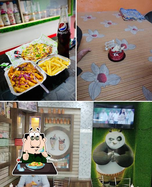 The image of food and interior at The Prince street cake & café