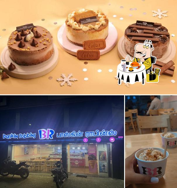 Among various things one can find food and exterior at Baskin Robbins