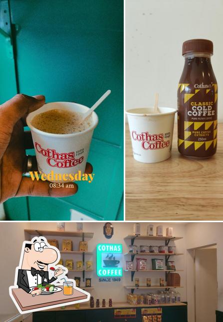 Take a look at the picture depicting food and interior at Cothas coffee