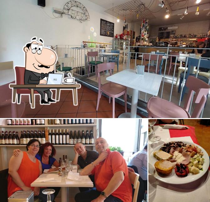 Tra le varie cose da Bar La Cantinetta si possono trovare la interni e cibo