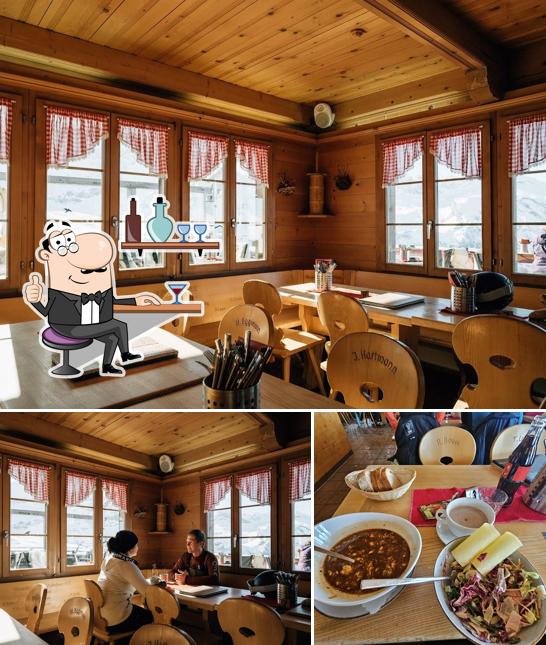 Dai un’occhiata alla immagine che mostra la interni e cibo di Bergrestaurant Metschstand