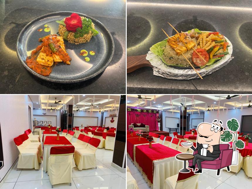 Take a look at the picture showing interior and food at Veg Fusion Best Family Restaurant Best Banquet Hall Best Restaurant in Phagwara