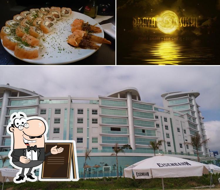 Esta é a foto apresentando exterior e comida no Brava Sushi