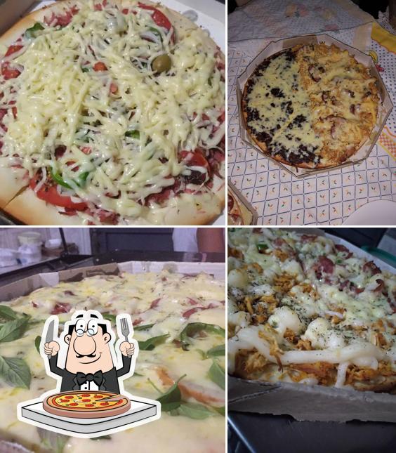 Peça pizza no Pizzaria e Hamburgueria do Japão