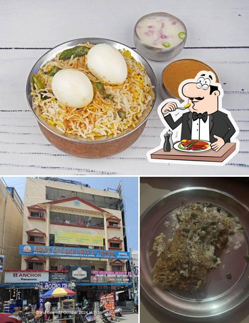 Check out the picture showing food and exterior at Ruby Deluxe Mess & Tiffins