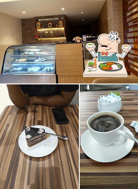 Check out the photo showing food and interior at The Coffee Buzz