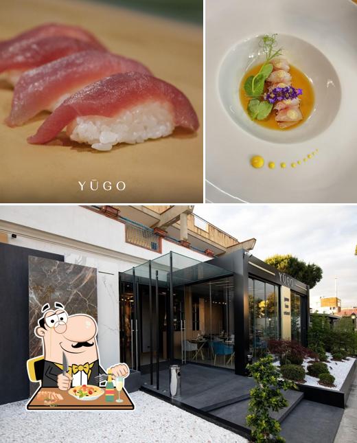 Questa è la immagine che presenta la cibo e esterno di Yugo sushi fusion experience