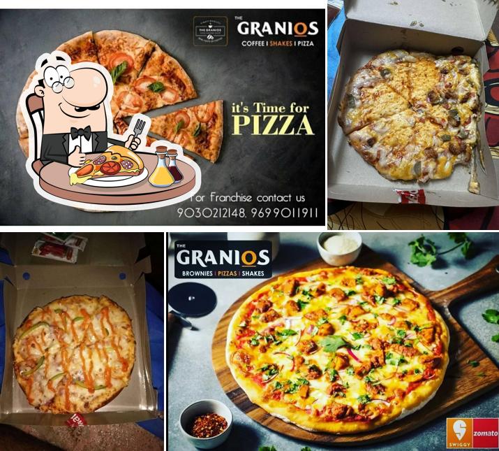Try out pizza at The Granios Cafe