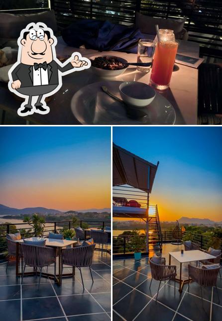 The interior of Saga - Lake View Roof Top Restaurant