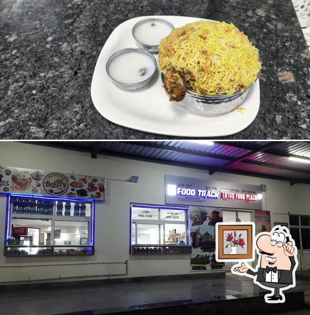 Take a seat at one of the tables at Lotus Food Plaza