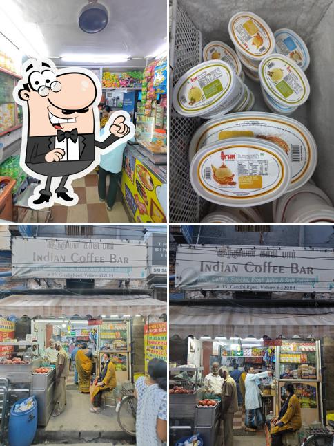 Check out the image showing interior and exterior at Indian Coffee Bar