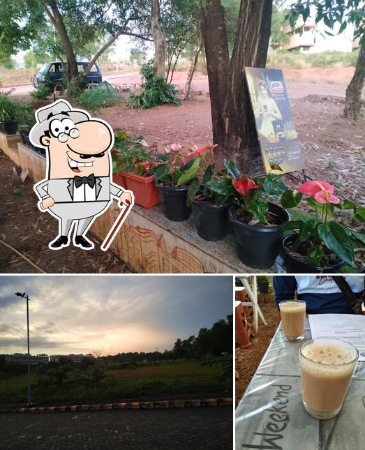 The restaurant's exterior and beverage