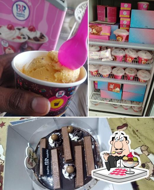 Baskin Robbins Rewari offers a number of desserts