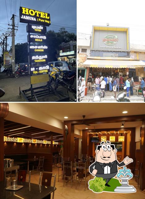 The picture of Jamuna veg restarurant’s exterior and interior