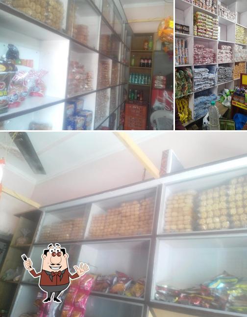 Take a look at the photo showing food and exterior at Raj Bakery & Confectionery