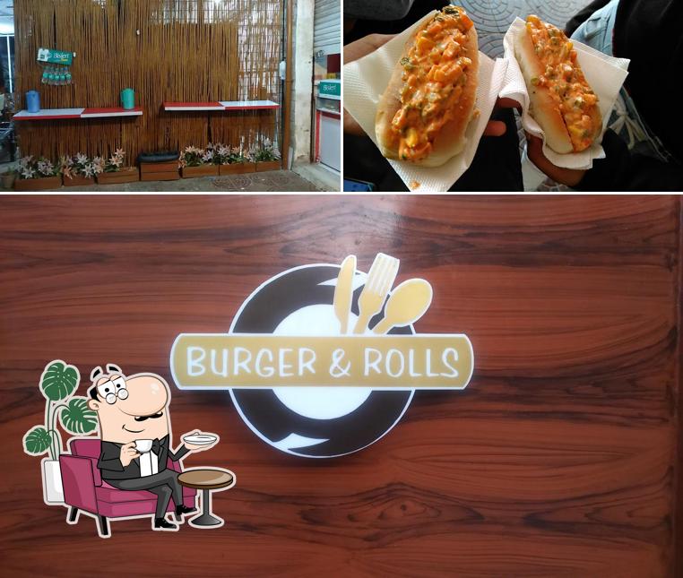 The restaurant's interior and food