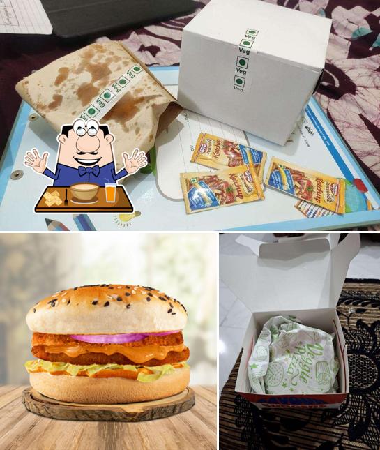 The picture of food and interior at Savour Burgers