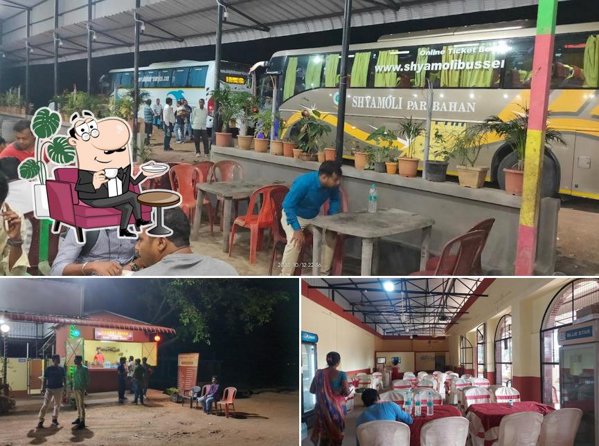 Take a seat at one of the tables at HIGHWAY DHABA