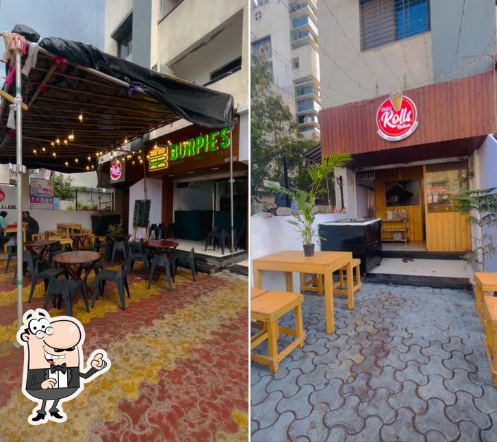 Take a seat at one of the tables at Delhi's Rolls Nation