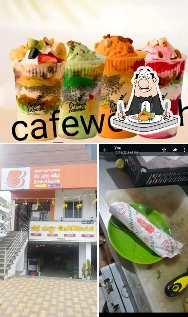 Among different things one can find food and exterior at Cafe World