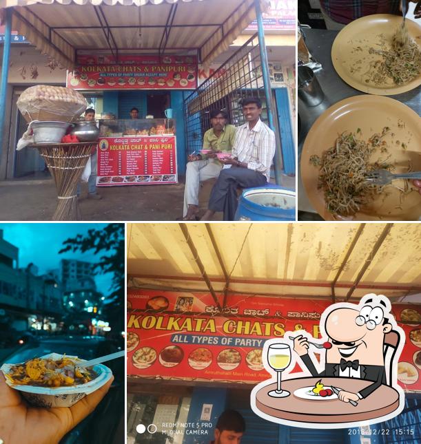 Food at Kolkata Chats Pani Puri & juice