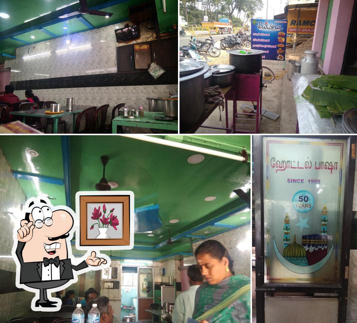 Among different things one can find interior and drink at Hotel Basha