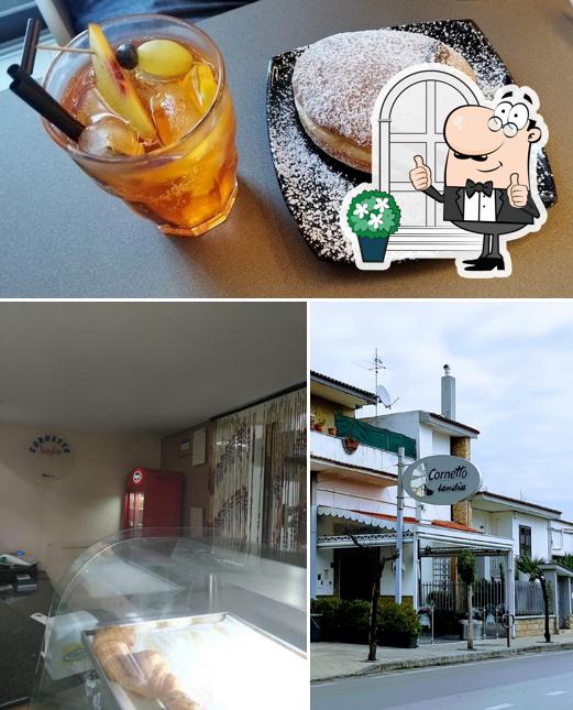 La esterno e cibo del ristorante