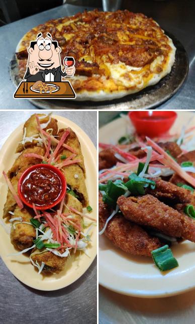 Try out pizza at Jathan's Food Factory