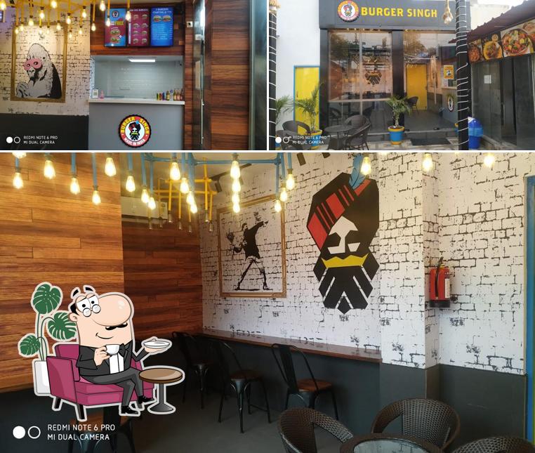 The interior of Burger Singh