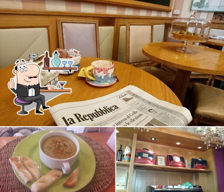 La interni e cibo del ristorante