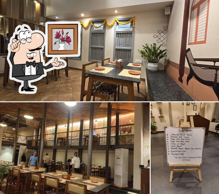 Take a seat at one of the tables at Ouvra Telugu Kitchen