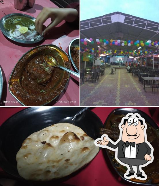The restaurant's interior and dessert